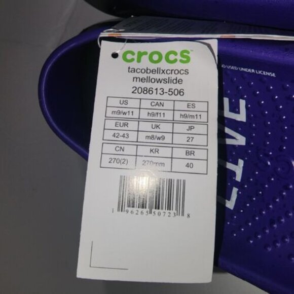 Taco Bell Live Mas x Crocs Mellow Slides Mens Size 9 / Women\'s Size 11 BRAND NEW main image 5